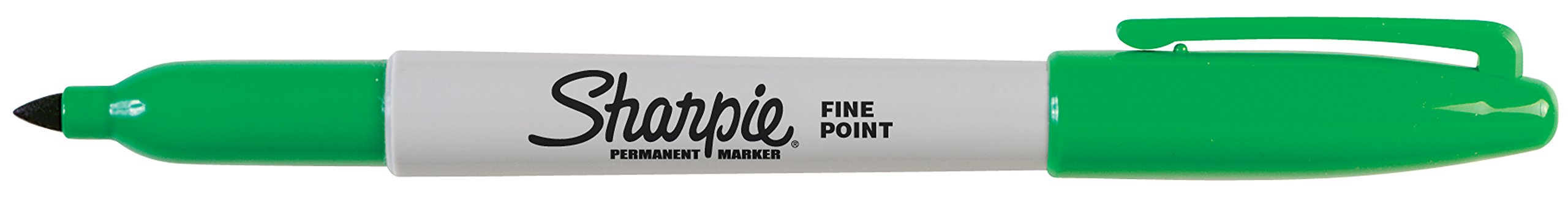 Sharpie Permanent Markers, Fine Point, Green, 12 Count