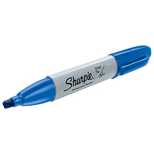 SHARPIE Permanent Markers, Broad, Chisel Tip, 12-Pack, Blue (38203)