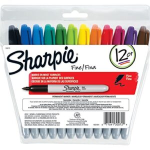 SHARPIE Fine Point Permanent Marker,Assorted Classic,12-Count