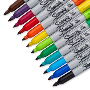 SHARPIE Fine Point Permanent Marker,Assorted Classic,12-Count