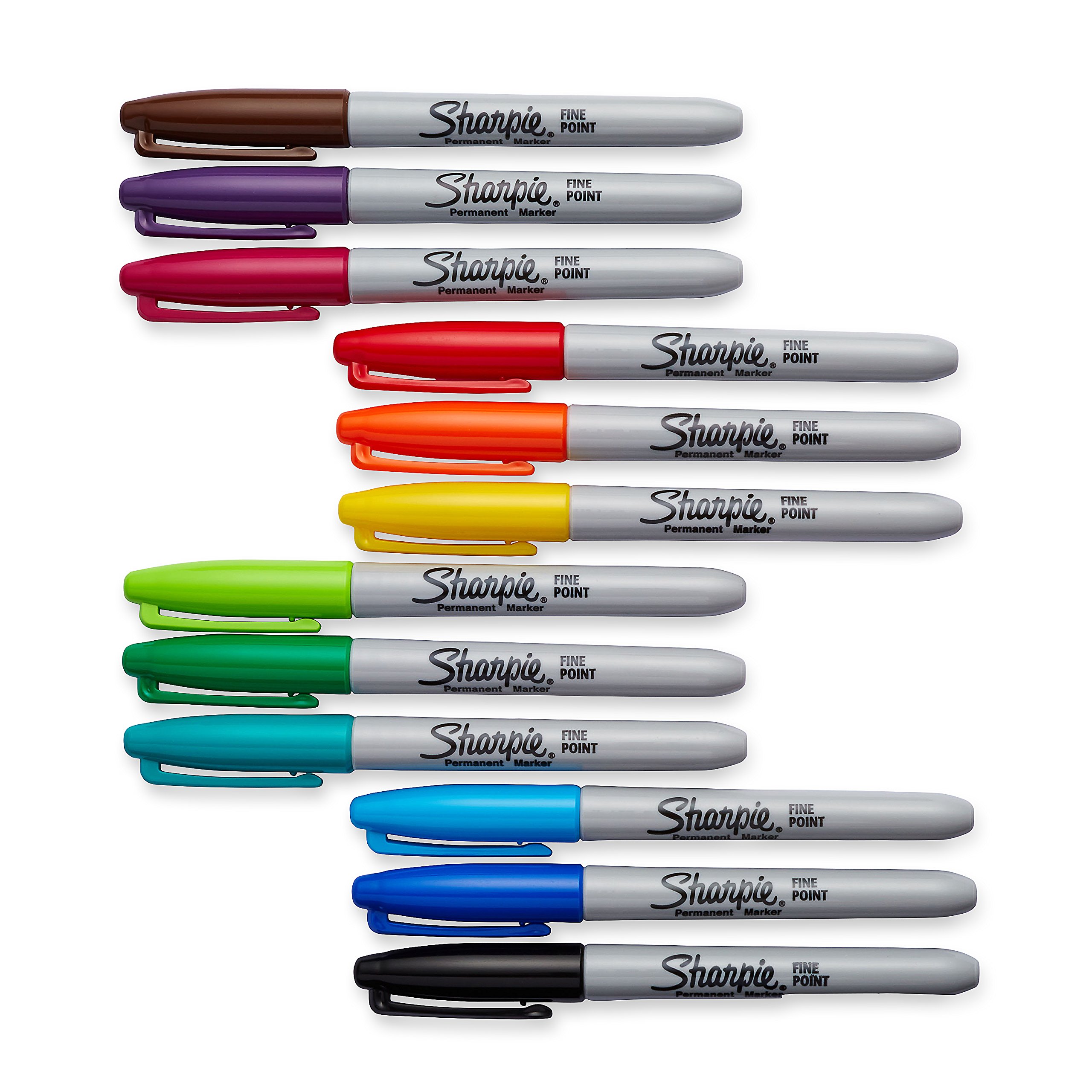 SHARPIE Fine Point Permanent Marker,Assorted Classic,12-Count