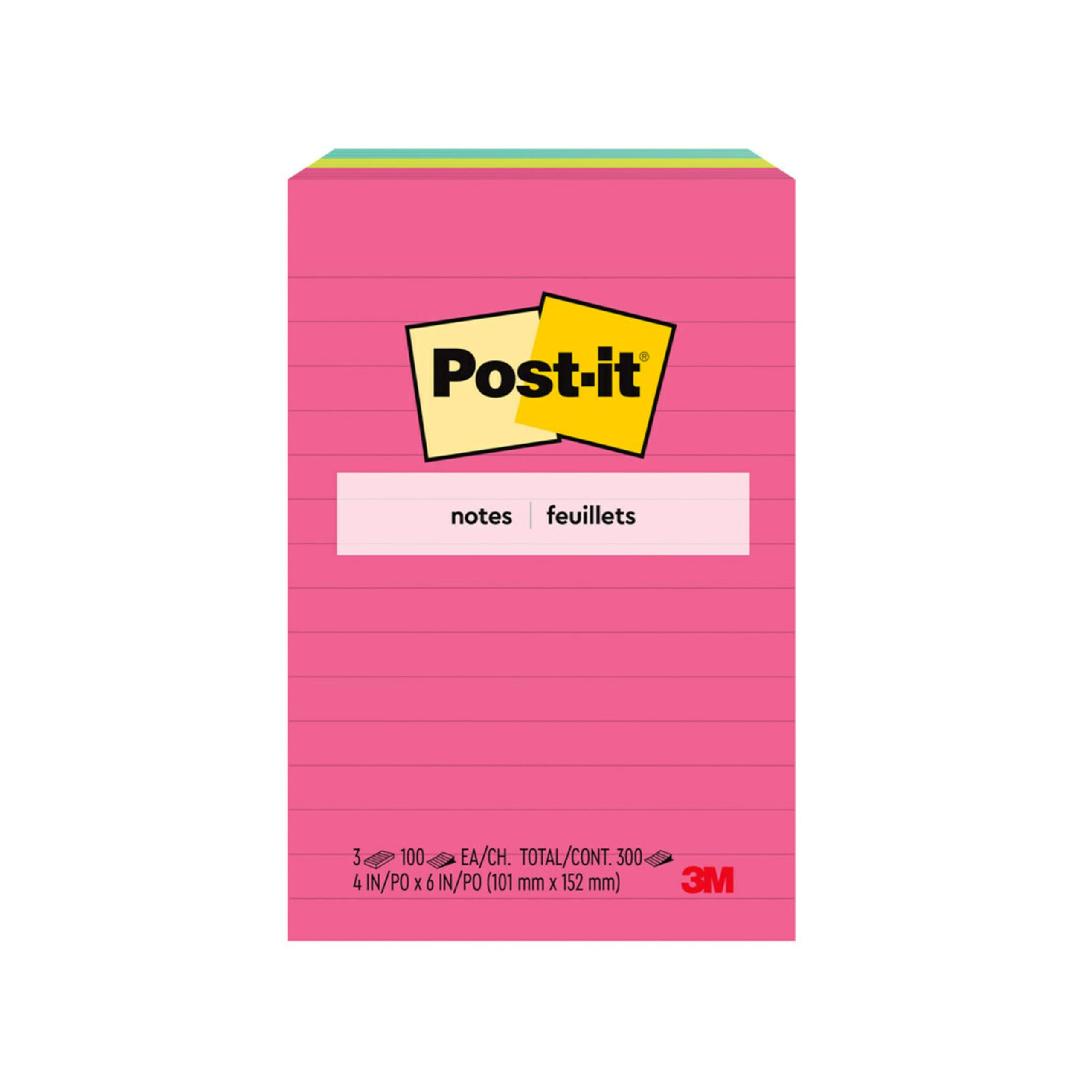 Post-it® Lined Notes, Cape Town, 101 x 152 mm, 3/Pack, 660-3AN