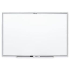 quartet whiteboard, non-magnetic dry erase white board, 8' x 4', total erase, silver aluminum frame (s538)