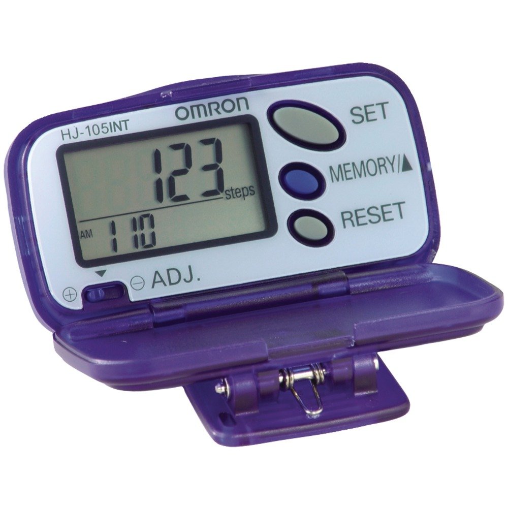 Omron HJ-105 Pedometer with Calorie Counter, Purple