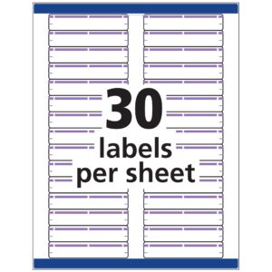 Avery TrueBlock File Folder Labels, 2/3" x 3-7/16", 750 Printable Labels, White/Purple, Permanent (5666)