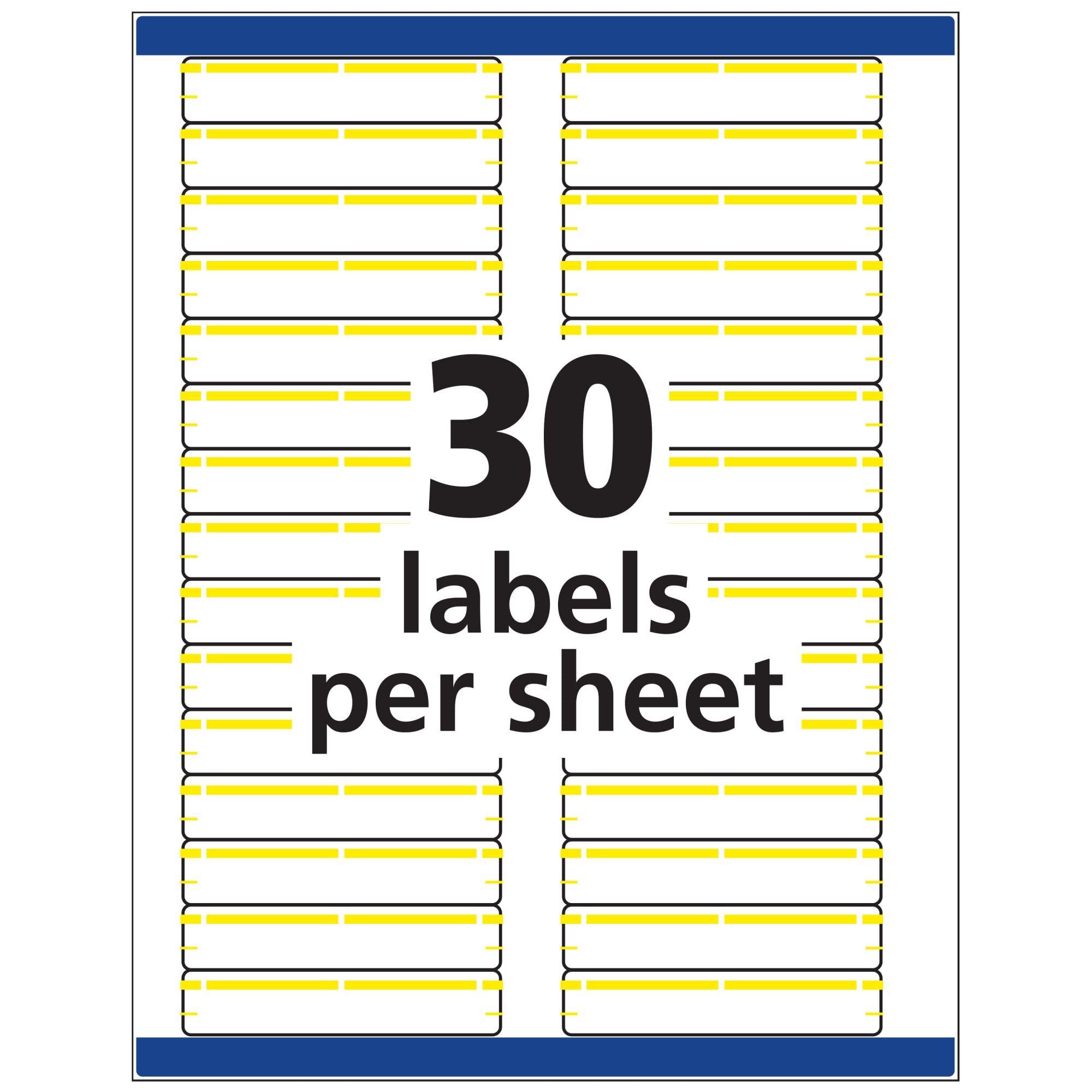 Avery TrueBlock File Folder Labels, 2/3" x 3-7/16", 1,500 Printable Labels, White/Yellow, Permanent (5966)