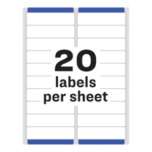 Avery Easy Peel Printable Address Labels with Sure Feed, 1" x 4", White, 2,000 Blank Mailing Labels (08461)