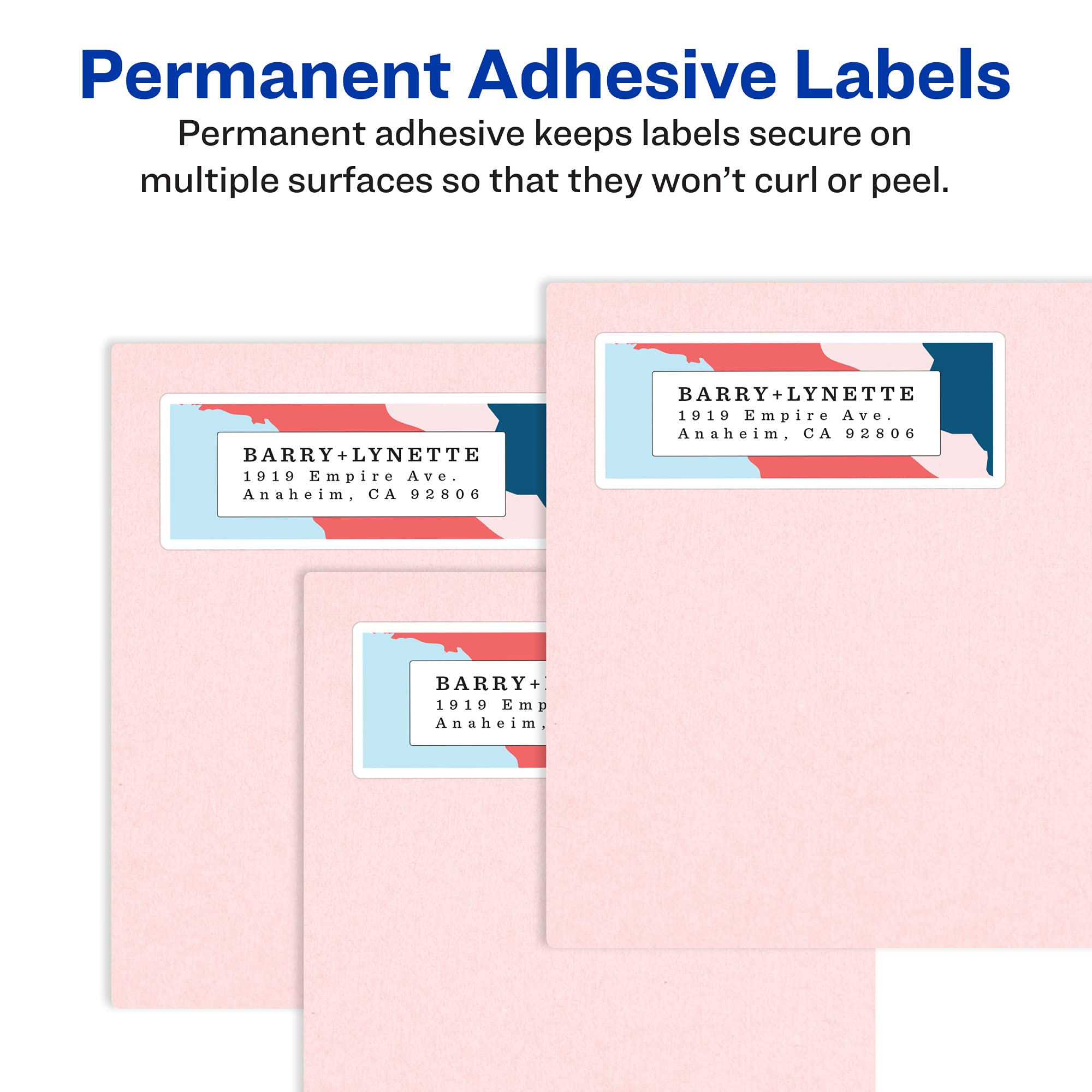 Avery Easy Peel Printable Address Labels with Sure Feed, 1" x 4", White, 2,000 Blank Mailing Labels (08461)