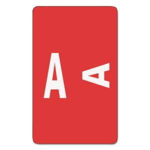 Smead AlphaZ ACCS Color-Coded Alphabetic Label, A, Label Sheet, Red, 100 per Pack (67171), 1" x 1-5/8"