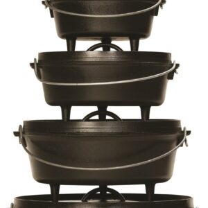 Lodge 8 Quart Pre-Seasoned Cast Iron Camp Dutch Oven with Lid - Dual Handles - Use in the Oven, on the Stove, on the Grill or over the Campfire - Black