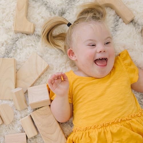 Melissa & Doug Standard Unit Solid-Wood Building Blocks With Wooden Storage Tray (60 pcs) Classic Wooden Blocks For Toddlers Ages 3+