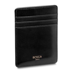 bosca men's wallet, old leather front pocket wallet with rfid blocking, amber