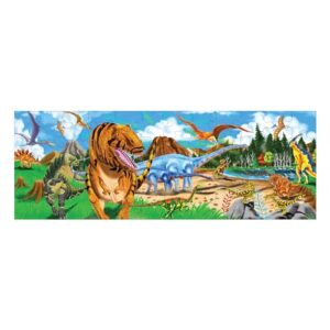 melissa & doug land of dinosaurs floor puzzle (48 pcs, 4 feet long) - fsc certified