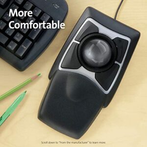 Kensington Expert Trackball Mouse (K64325), Black Silver, 5"W x 5-3/4"D x 2-1/2"H