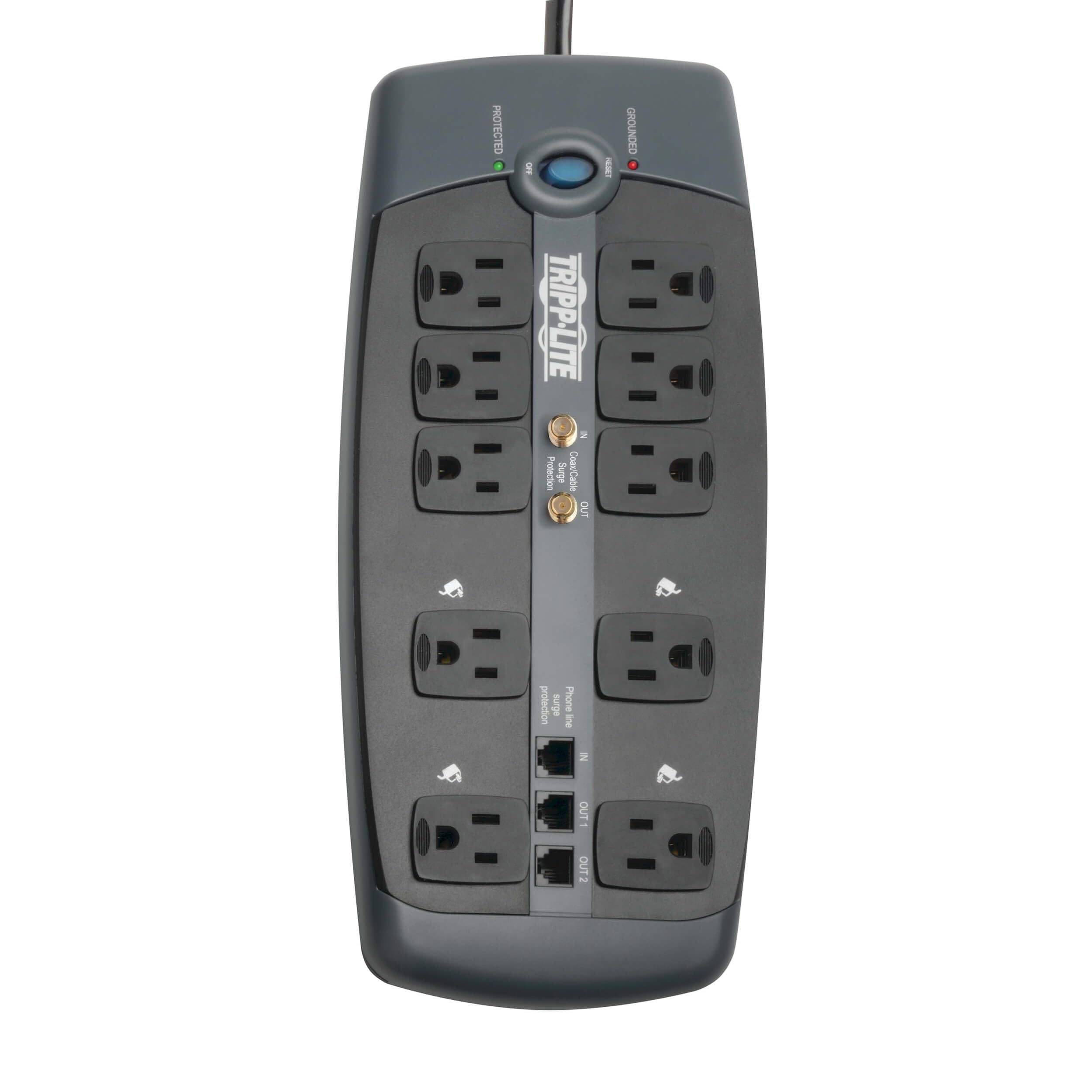 Tripp Lite Protect It! 10-Outlet Surge Protector 8 Ft. (2.43 M) Cord 3345 Joules (Tlp1008teltv)