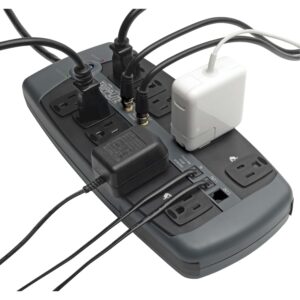 Tripp Lite Protect It! 10-Outlet Surge Protector 8 Ft. (2.43 M) Cord 3345 Joules (Tlp1008teltv)