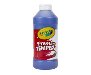 crayola premier tempera paint for kids - blue (16oz), kids classroom supplies, great for arts & crafts, non toxic, easy squeeze bottle