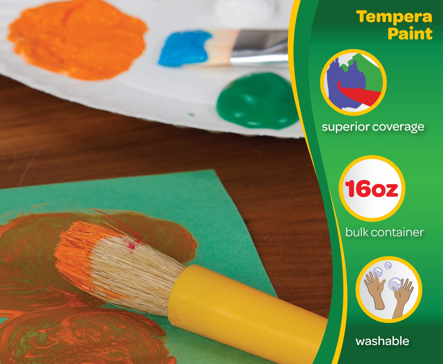 Crayola Premier Tempera Paint for Kids - Blue (16oz), Kids Classroom Supplies, Great for Arts & Crafts, Non Toxic, Easy Squeeze Bottle