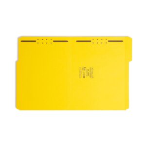 Smead Fastener File Folder, 2 Fasteners, Reinforced 1/3-Cut Tab, Letter Size, Yellow, 50 per Box (12940)