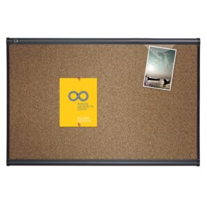 Quartet Cork Bulletin Board, Prestige, 4 x 3 feet, Graphite Finish Frame (244G)