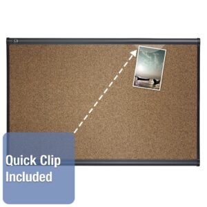 Quartet Cork Bulletin Board, Prestige, 4 x 3 feet, Graphite Finish Frame (244G)