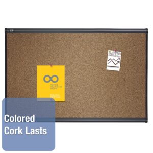 Quartet Cork Bulletin Board, Prestige, 4 x 3 feet, Graphite Finish Frame (244G)