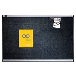 Quartet Bulletin Board, Foam, 4' x 3', Embossed, Hi-Density Fiberboard, Aluminum Frame, Black (B344A)