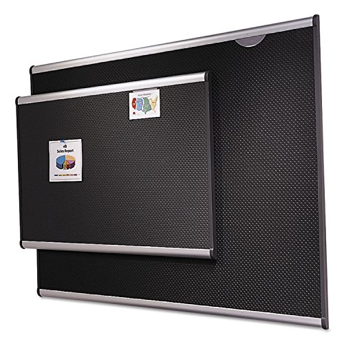 Quartet Bulletin Board, Foam, 4' x 3', Embossed, Hi-Density Fiberboard, Aluminum Frame, Black (B344A)