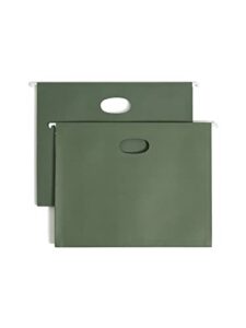 smead hanging pocket with full-height gusset, 3-1/2" expansion, letter size, standard green, 10 per box (64220)