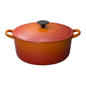 le creuset enameled cast-iron 5-1/2-quart round french oven, flame