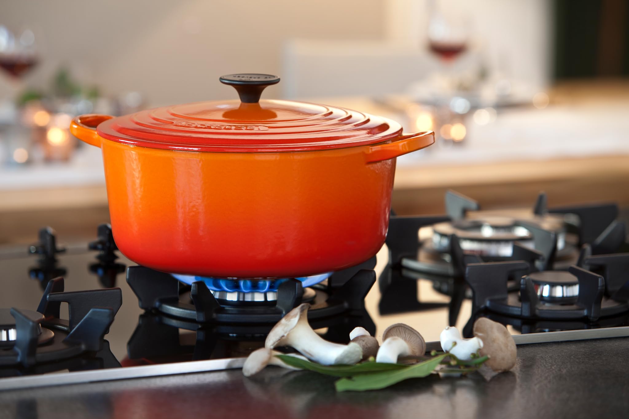 Le Creuset Enameled Cast-Iron 5-1/2-Quart Round French Oven, Flame