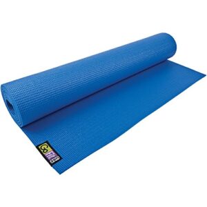 gofit gfyoga gf yoga mat w/yoga position poster, blue