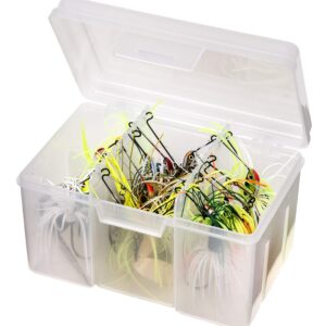 Flambeau Outdoors 00330 Medium Spinnerbait Box, Fishing Bait and Lure Organizer, Clear