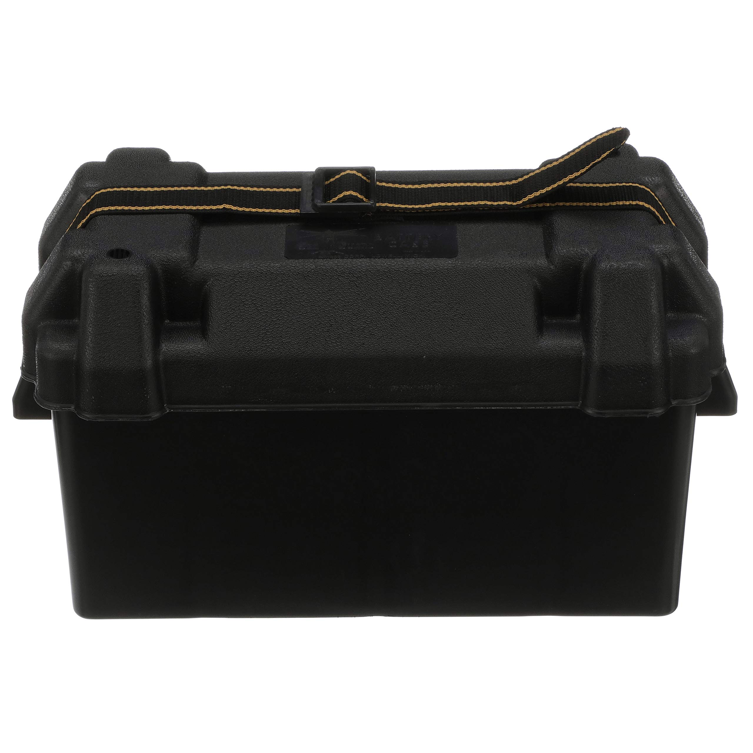 Attwood 9084-1 Large 29/31 Series Vented Marine Boat Battery Box with Mounting Kit and Strap, Black