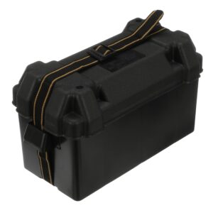 Attwood 9084-1 Large 29/31 Series Vented Marine Boat Battery Box with Mounting Kit and Strap, Black