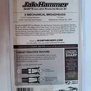 Wasp Jak-Hammer 75 SST 1-1/4" Cutting Diameter Broadhead