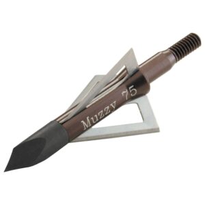 muzzy 207 bowhunting 75 grain, 3 blade broadhead, 1" cutting diameter, 6 pack