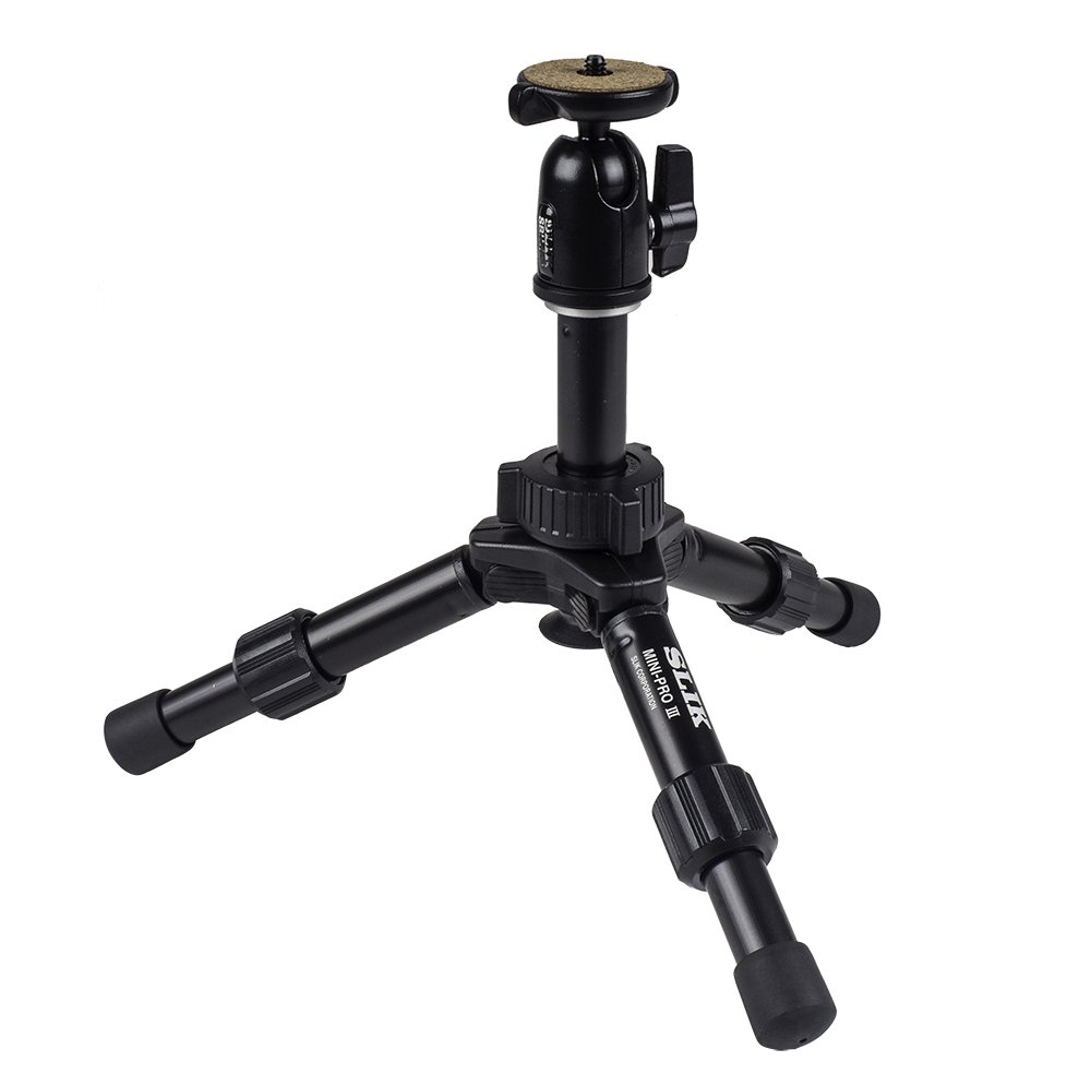 SLIK Mini Pro III Table Top Tripod, 2-Section, Max 10" - Black