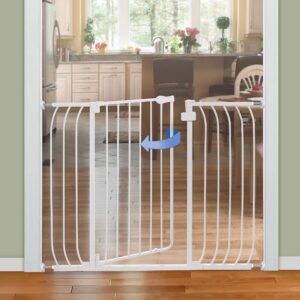 Summer Infant Multi-Use Extra Tall Walk-Thru Baby Gate, Metal, White Finish – 36” Tall, Fits Openings up to 29” to 48” Wide, Baby and Pet Gate for Doorways and Stairways