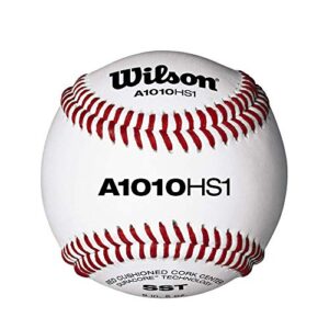 WILSON Sporting Goods Pro Series Baseballs, A1010 HS1, SST, NFHS, Pack of 12, White