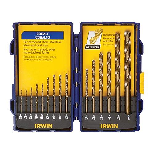 Irwin Tools IRWIN Drill Bit Set, Cobalt Alloy Steel, 15-Piece (316015)