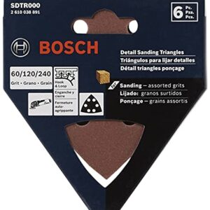 Bosch CS500 6-Pack Assortment General Purpose Hook-and-Loop Sanding Triangles