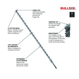 BOSCH HC2061B25 25-Pack 3/8 In. x 4 In. x 6 In. Bulldog SDS-Plus Rotary Hammer Bit