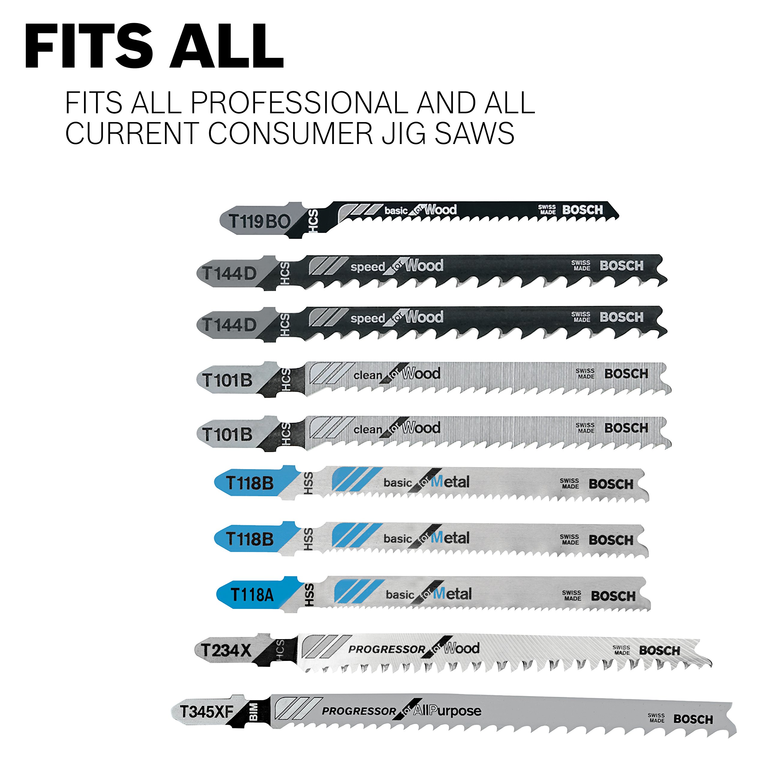 BOSCH T567A3 3-Piece Progressor for Wood, Metal, and All-Purpose T-Shank Jig Saw Blade Set