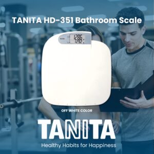 Tanita HD-351 Japan Technology Digital Bathroom Weight Scale- 440 lbs Capacity - Accurate & Precise with 5 Multi-User Convenience, Previous & Current Weight Memory - 2" Easy to Read Large Display