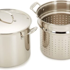 Cuisinart 4-Piece Cookware Set, 12 Quarts, Chef's Classic Stainless Steel Pasta/Steamer, 77-412P1