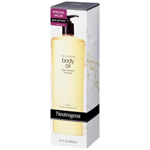 Neutrogena Lightweight Body Oil for Dry Skin, Sheer Moisturizer in Light Sesame Formula, 32 fl. oz