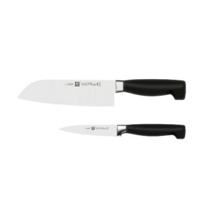 zwilling j.a. henckels four star 2 piece santoku knife paring knife prep set