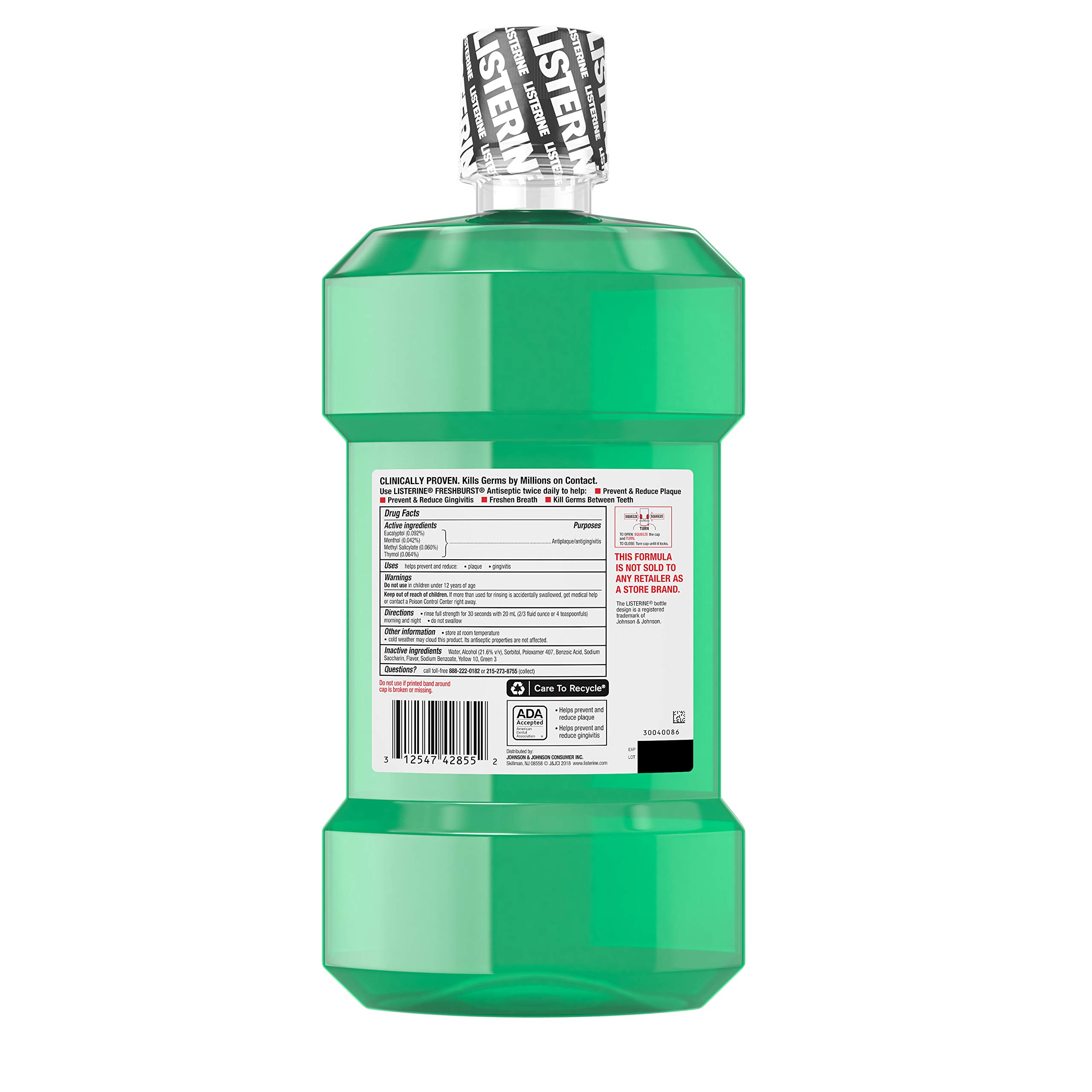 Listerine Antiseptic Mouthwash, Freshburst 1.5 Liter