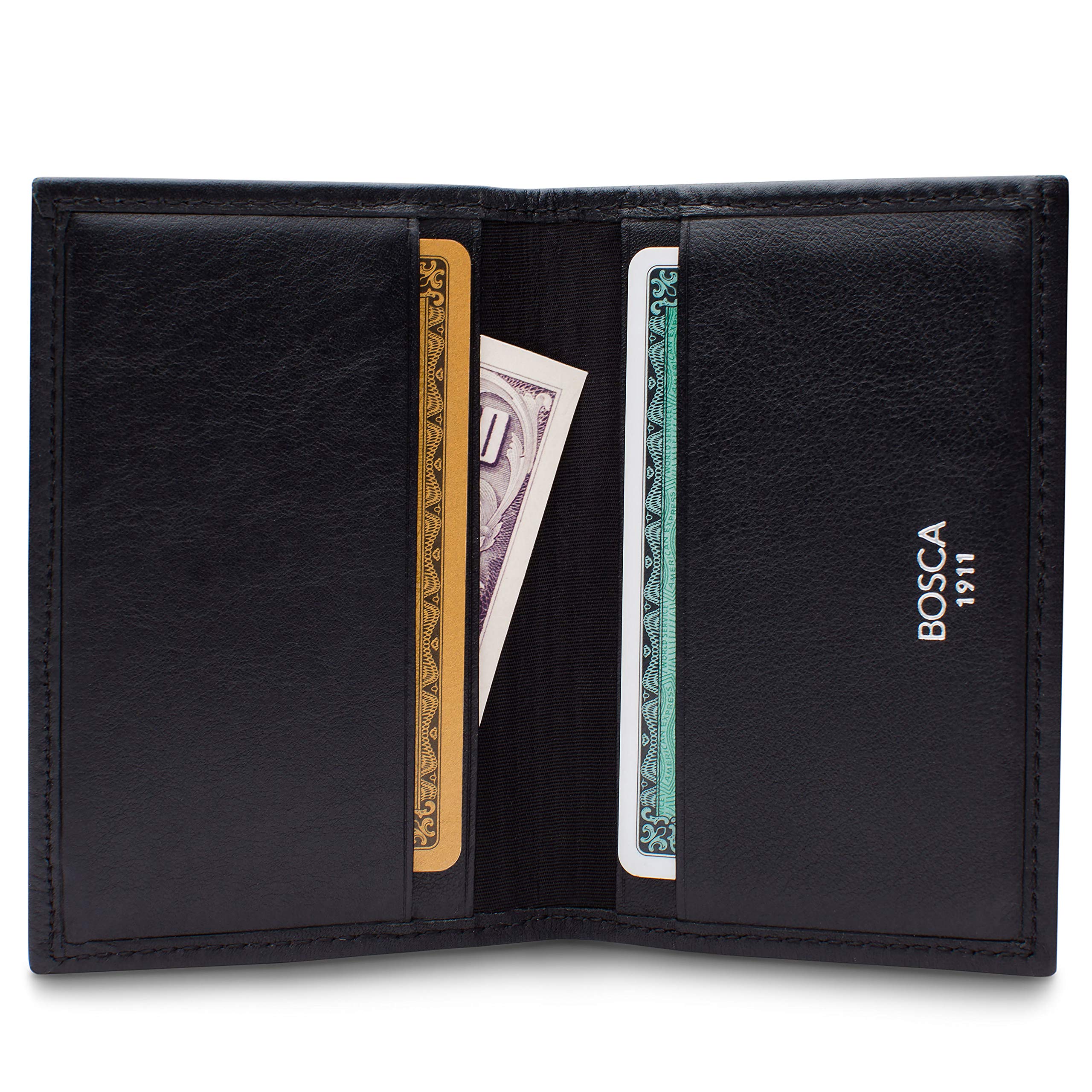 Bosca | Men’s Calling Card Case Wallet in Nappa Vitello Italian Leather